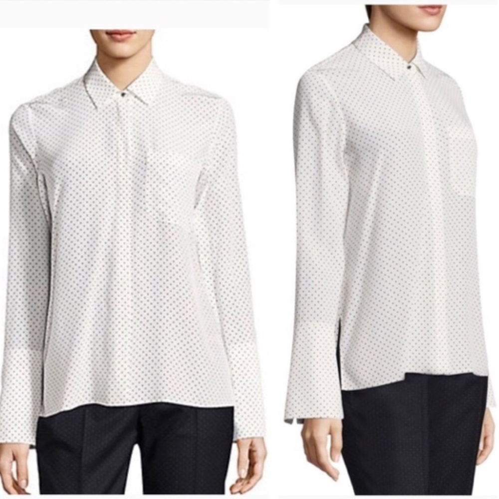 Hugo Boss Long Sleeved Polka Dot Silk Shirt